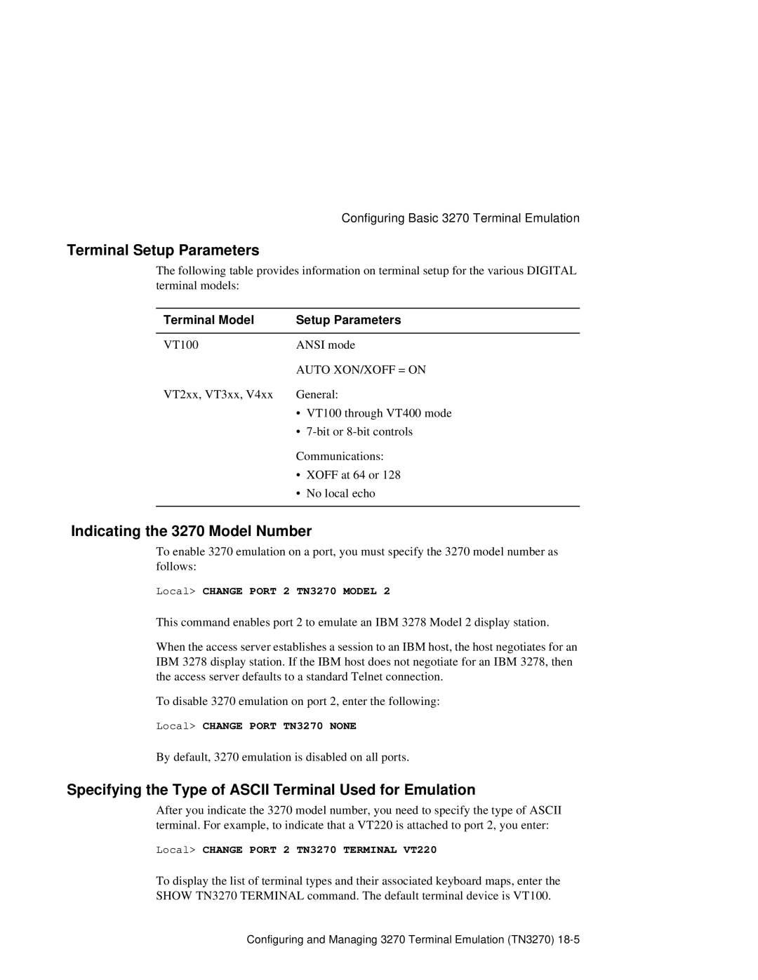 HP NetRider manual Terminal Setup Parameters, Indicating the 3270 Model Number, Terminal Model Setup Parameters 