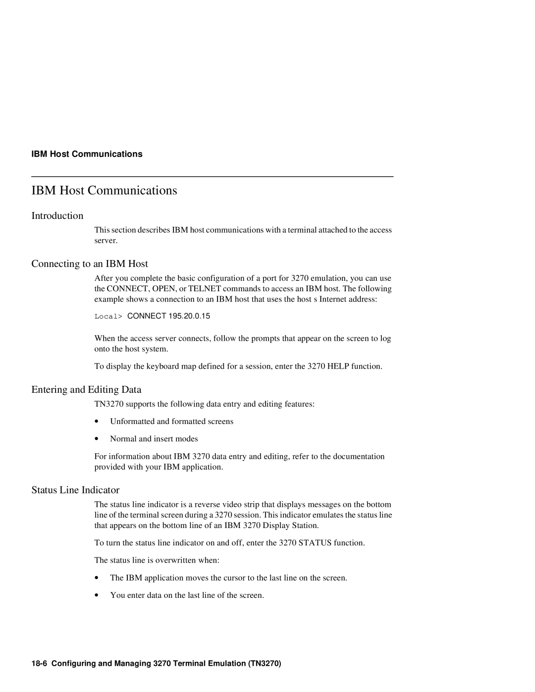 HP NetRider manual IBM Host Communications, Connecting to an IBM Host, Entering and Editing Data, Status Line Indicator 