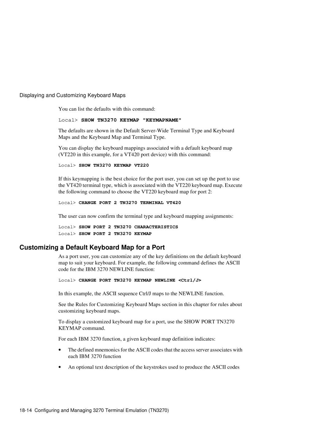 HP NetRider manual Customizing a Default Keyboard Map for a Port, Local Change Port 2 TN3270 Terminal VT420 