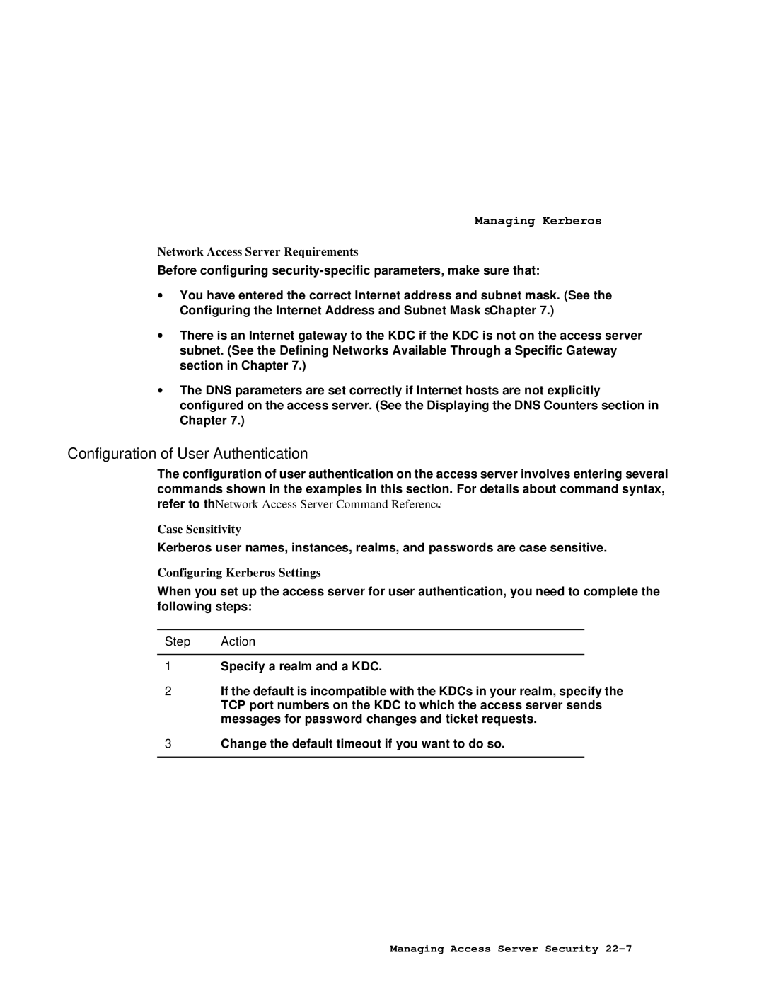 HP NetRider manual Configuration of User Authentication, Network Access Server Requirements, Case Sensitivity 