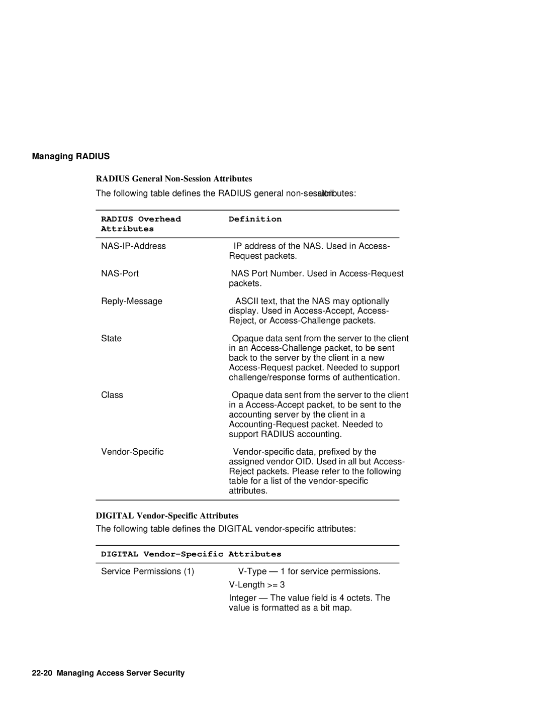 HP NetRider manual Radius General Non-Session Attributes, Radius Overhead Definition Attributes 