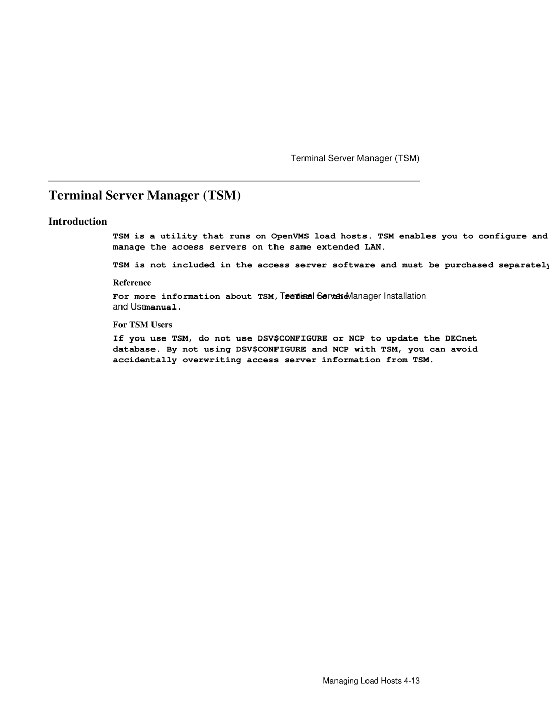 HP NetRider manual Terminal Server Manager TSM, For TSM Users 