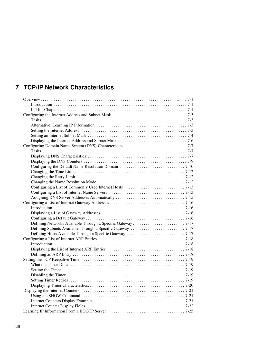 HP NetRider manual TCP/IP Network Characteristics 