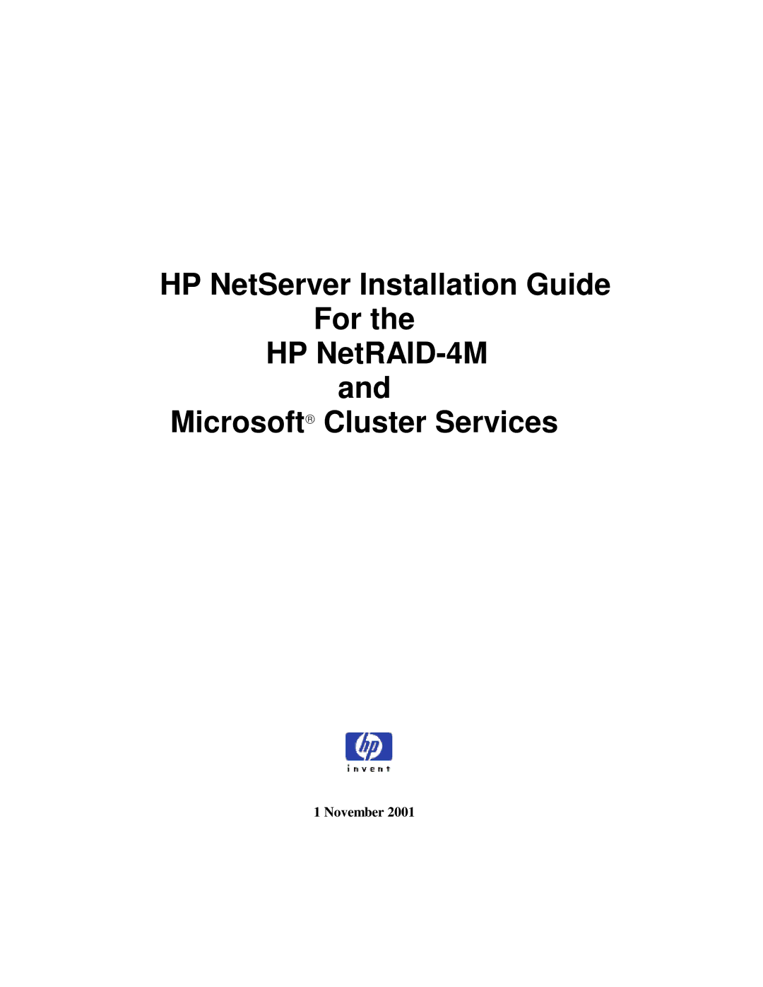 HP NetServer NetRAID-4M manual November 