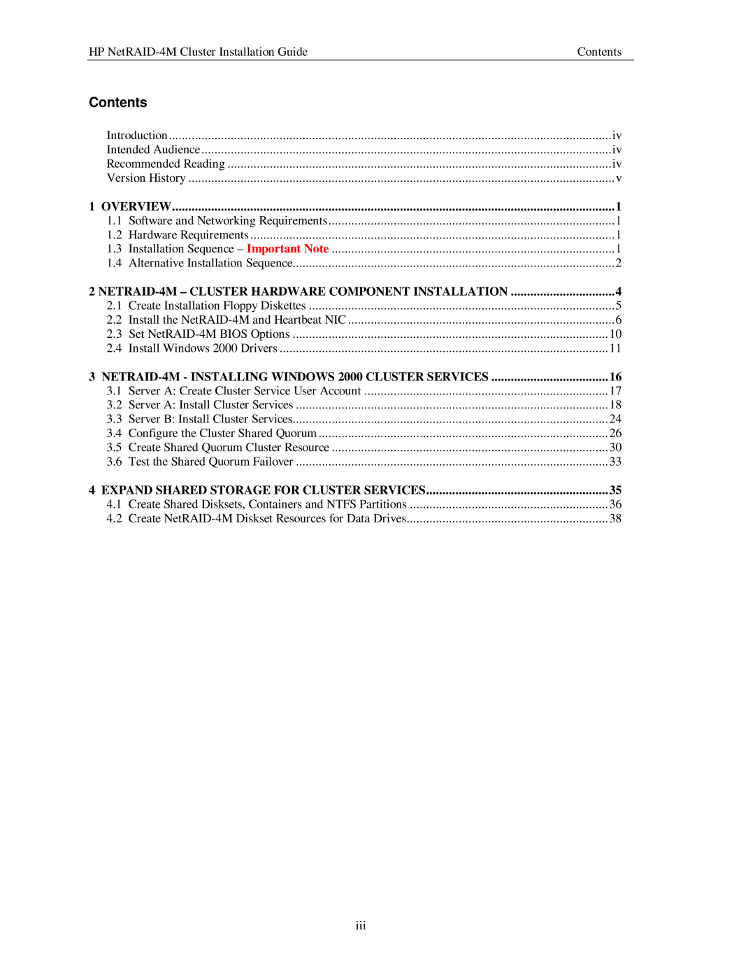 HP NetServer NetRAID-4M manual Contents 