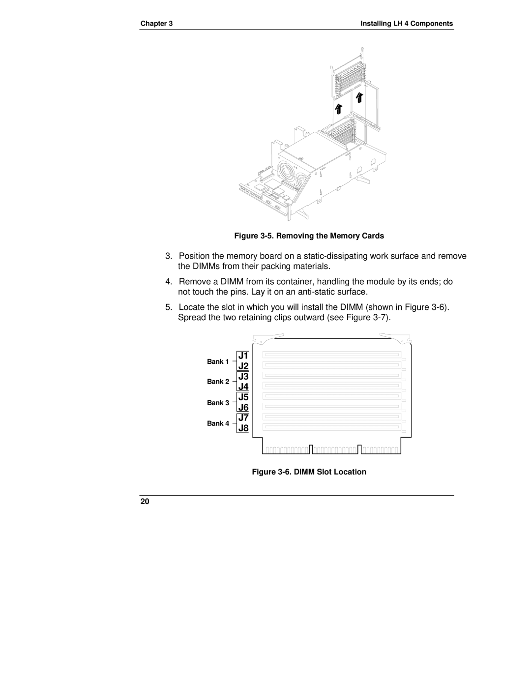 HP NetServewr, LH 4, LH4r, LH 3 manual Removing the Memory Cards 