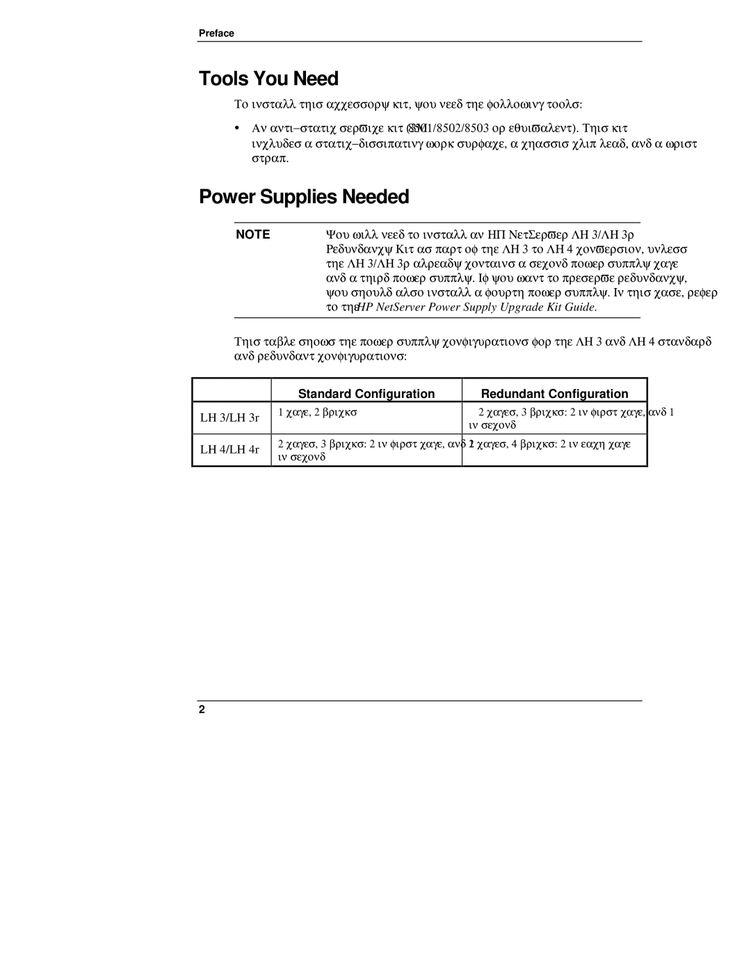 HP LH4r, NetServewr, LH 4, LH 3 manual Tools You Need, Power Supplies Needed 