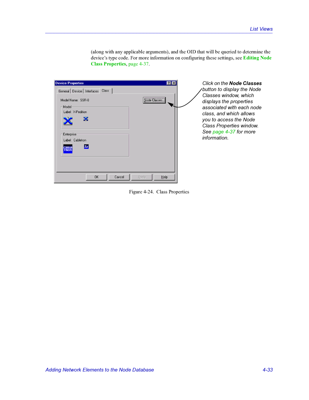 HP Netsight manual Class Properties 