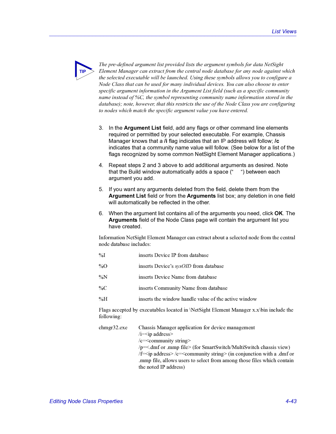 HP Netsight manual List Views 