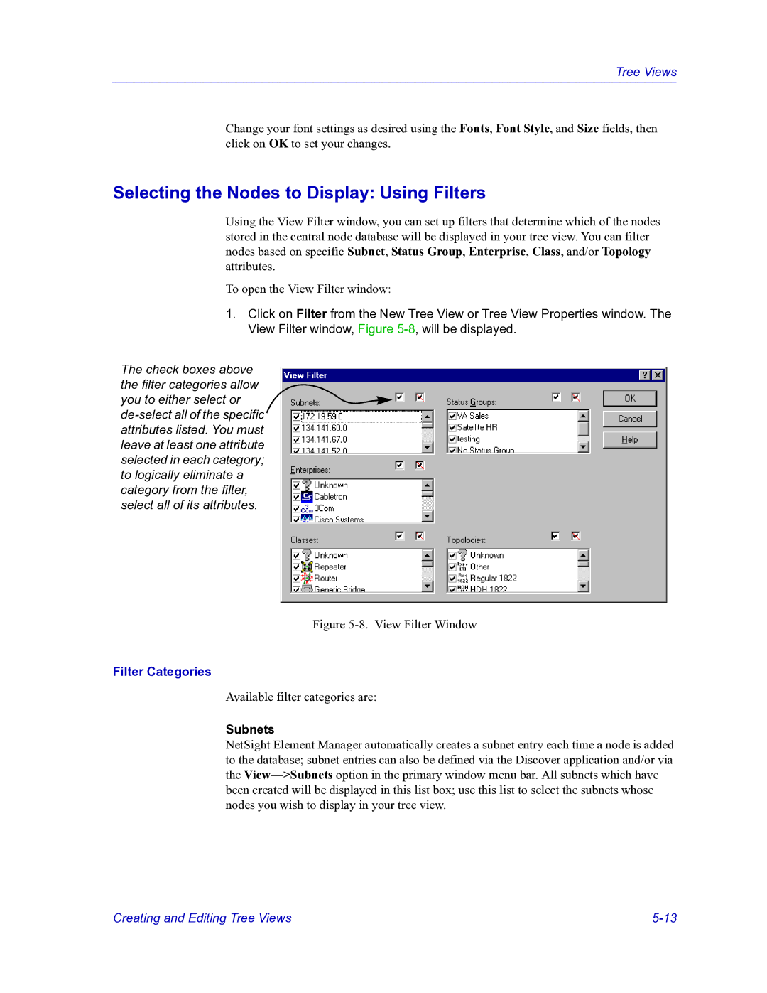 HP Netsight manual View Filter Window 