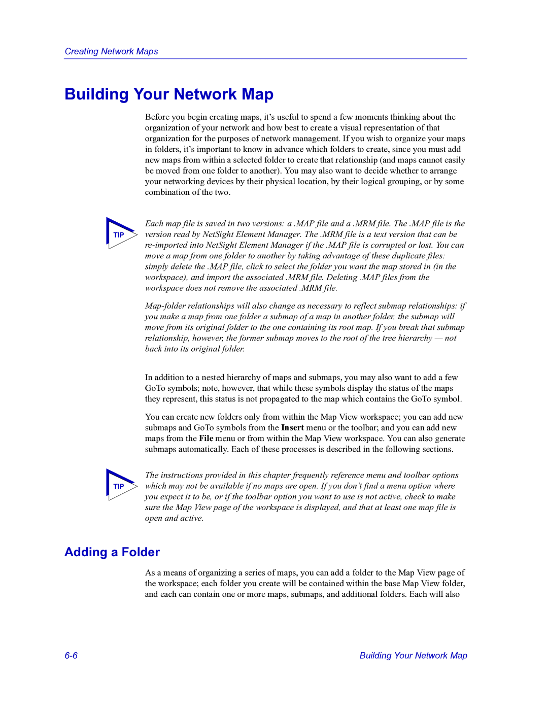 HP Netsight manual Building Your Network Map, Adding a Folder 