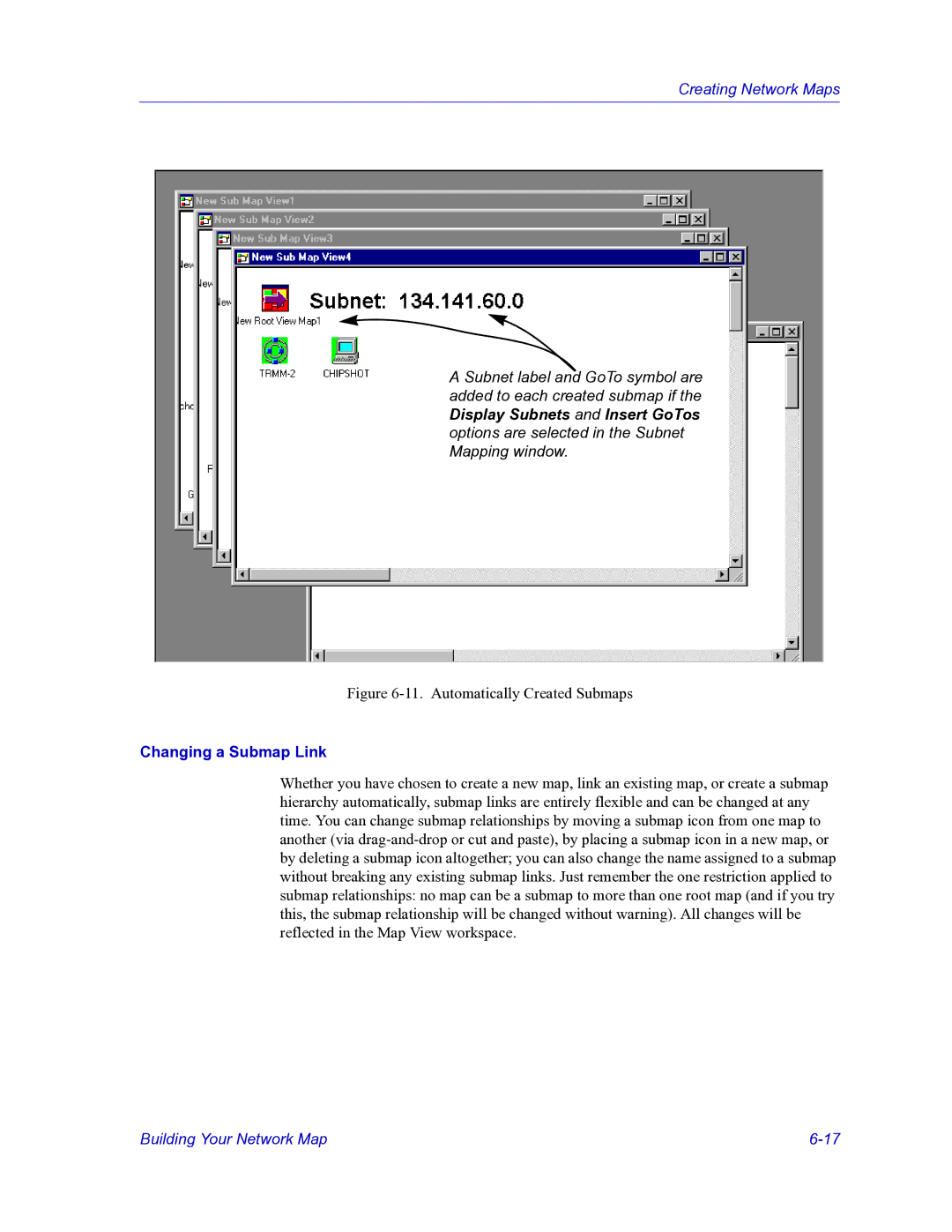 HP Netsight manual Automatically Created Submaps, Changing a Submap Link 