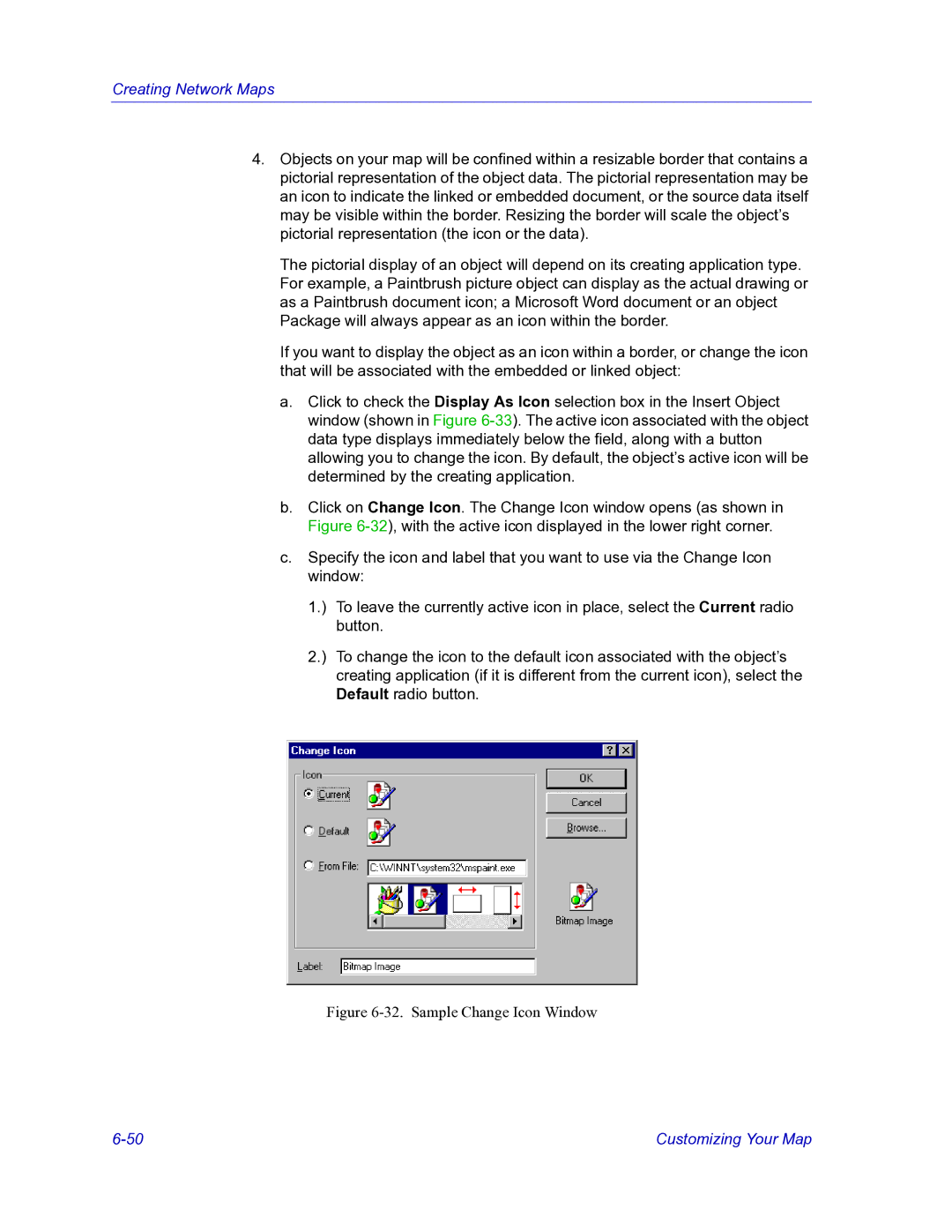 HP Netsight manual Sample Change Icon Window 