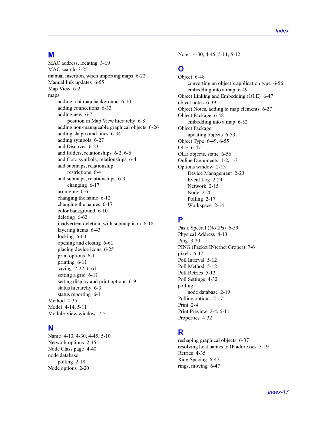 HP Netsight manual Index-17 