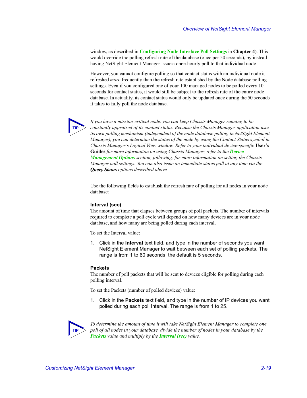 HP Netsight manual Interval sec, Packets 