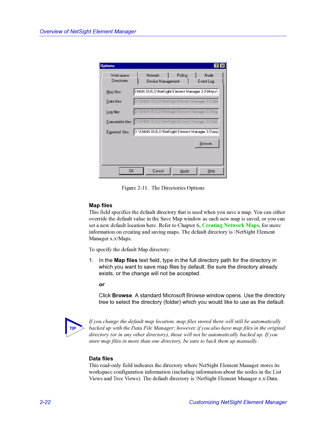 HP Netsight manual Map files, Data files 