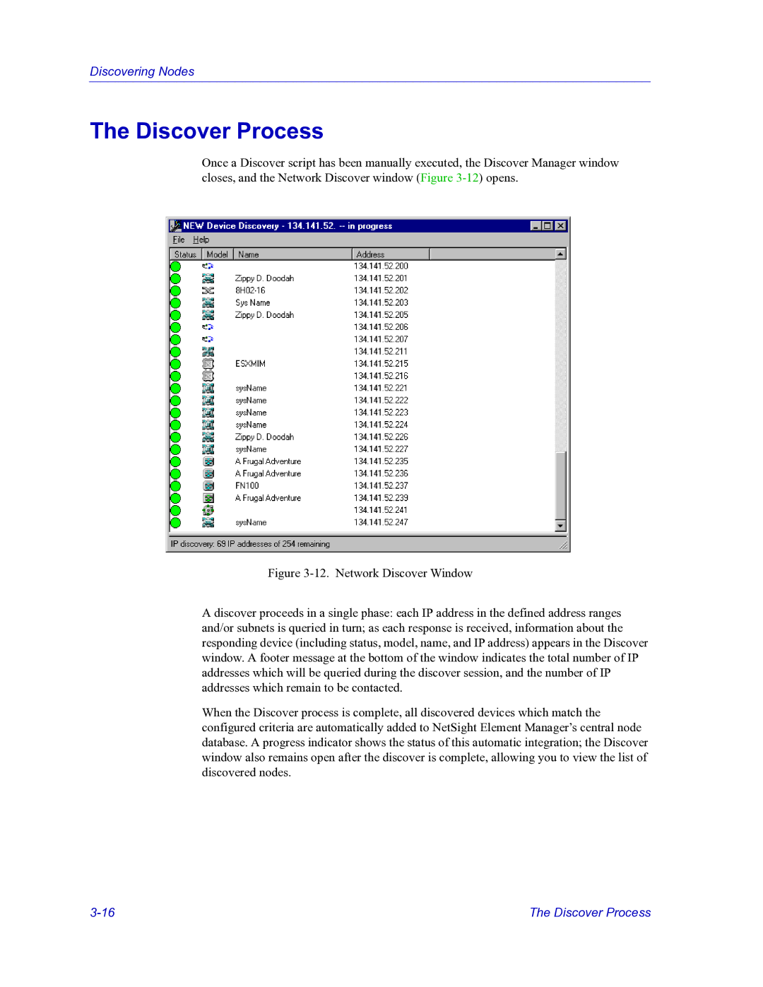 HP Netsight manual Discover Process 