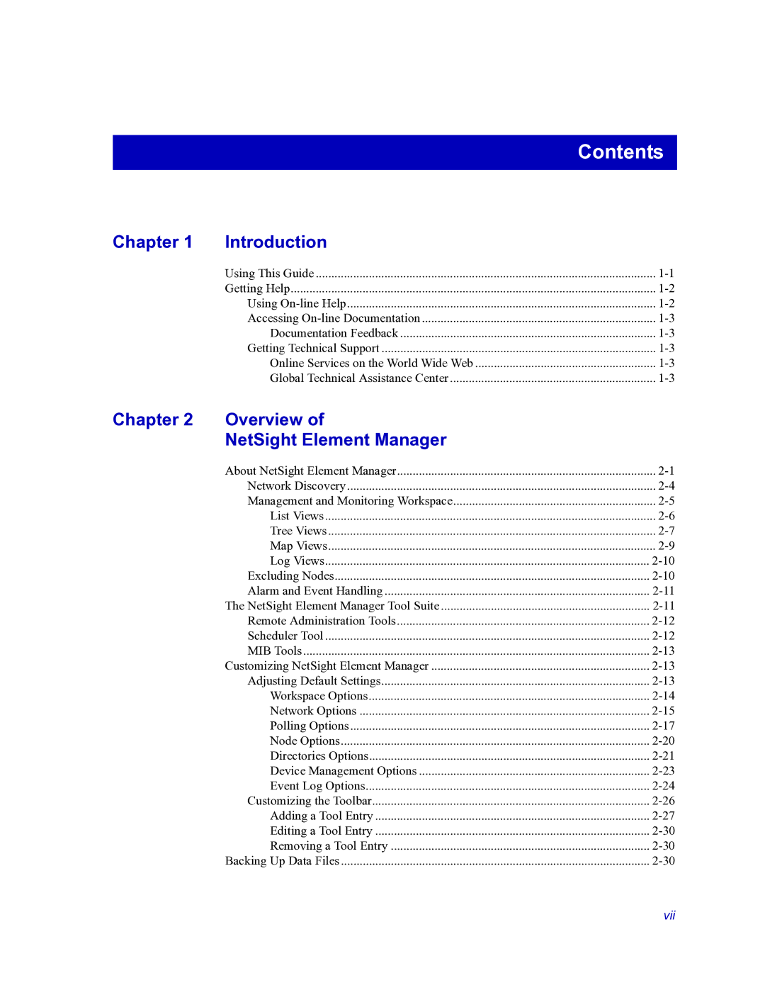 HP Netsight manual Contents 