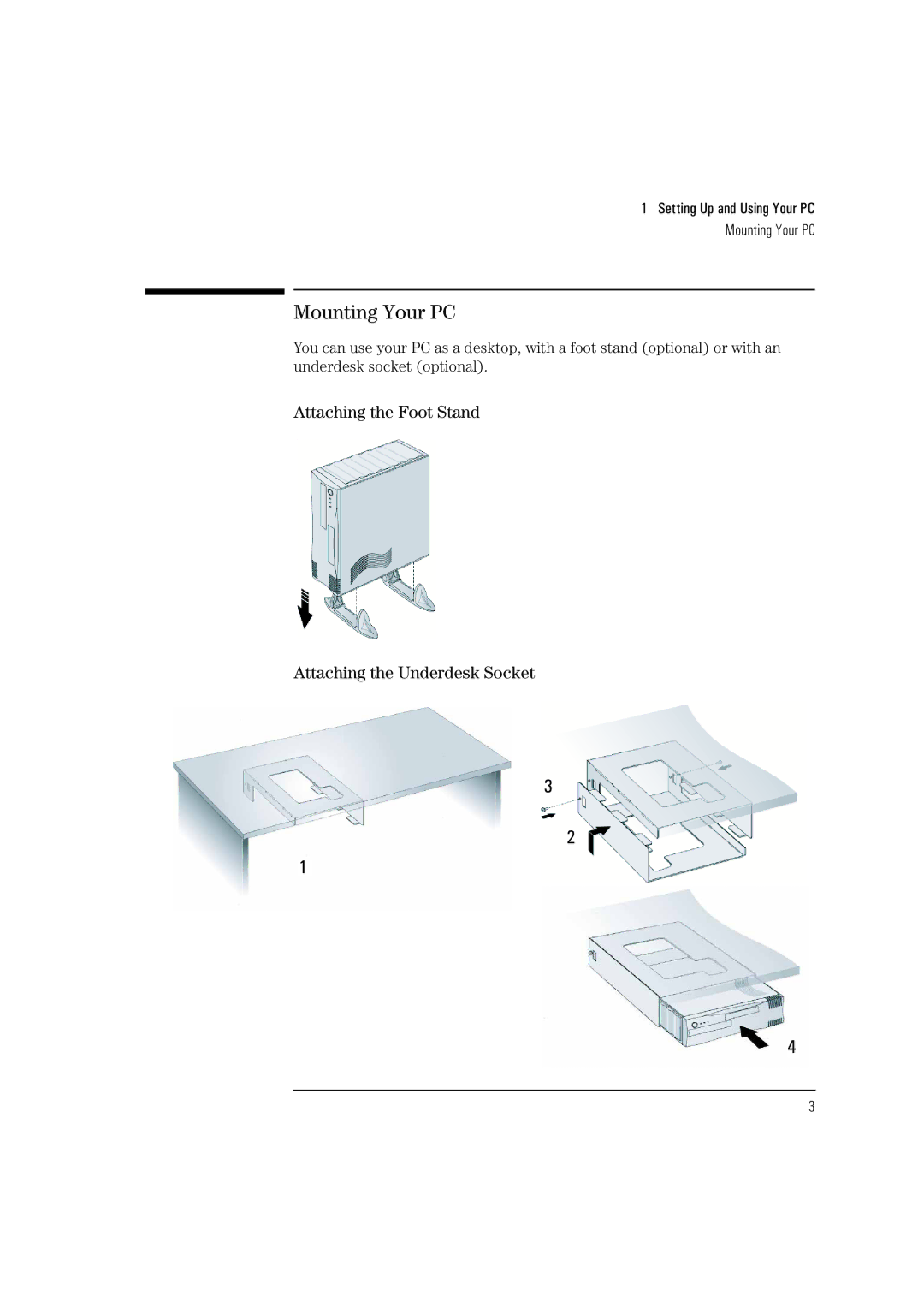 HP NetVectra N30, NetVectra N20 manual Mounting Your PC 