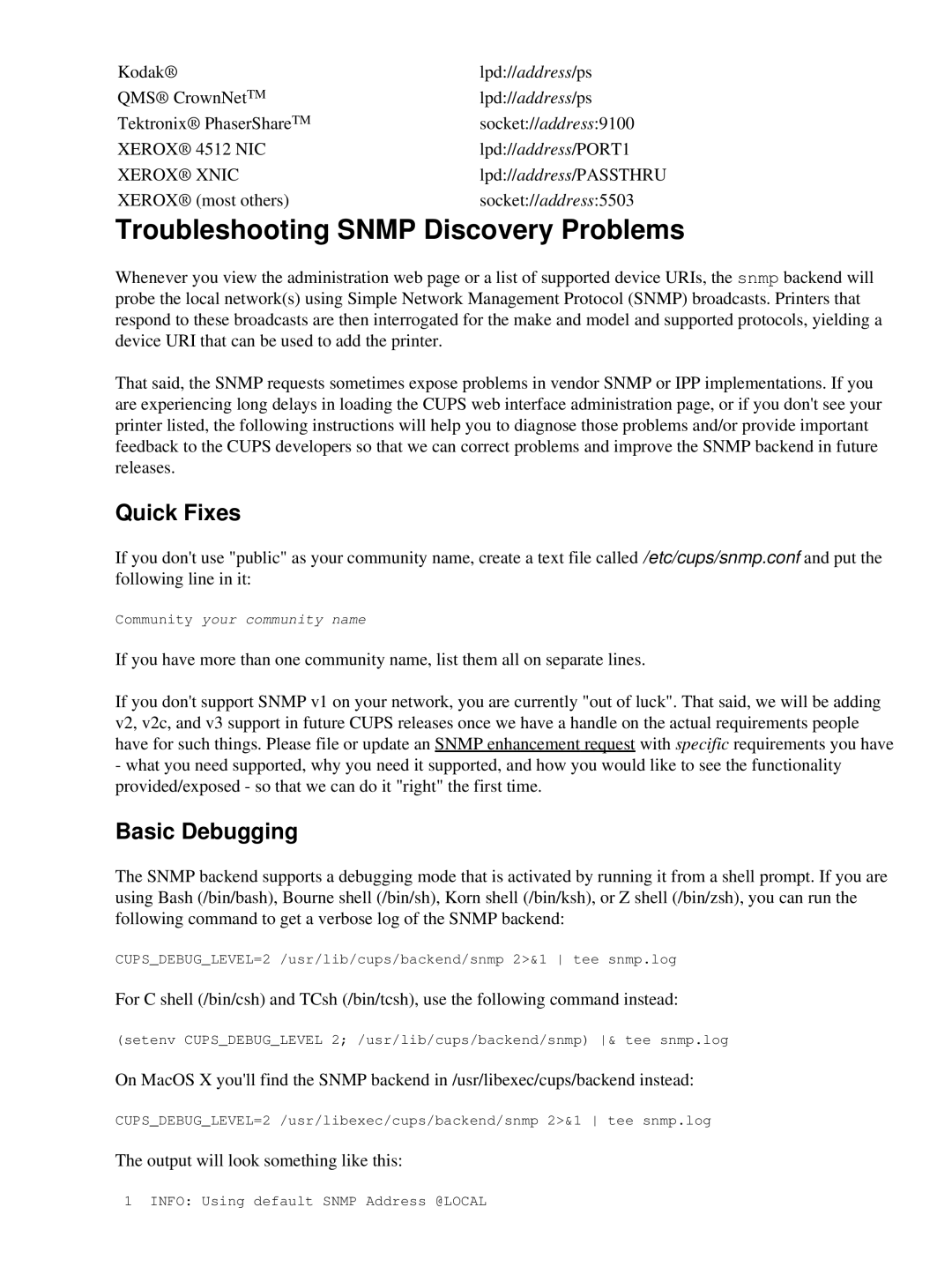 HP Network s manual Troubleshooting Snmp Discovery Problems, Quick Fixes, Basic Debugging 