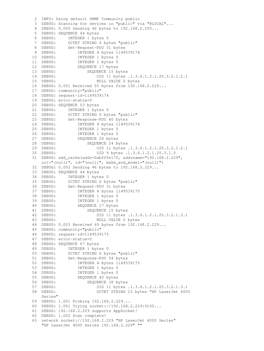 HP Network s manual Debug Integer 