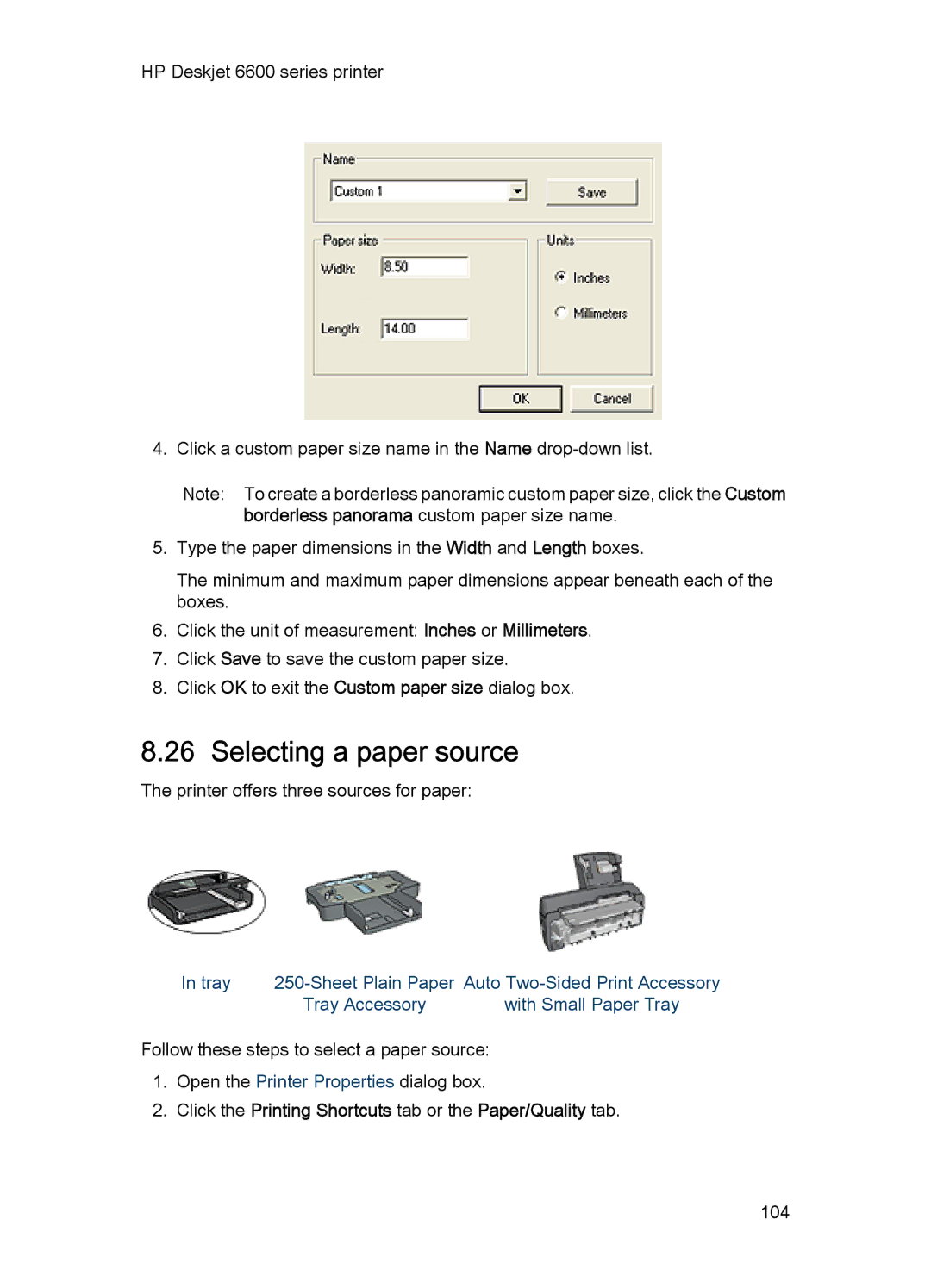 HP Networking 6600 manual Selecting a paper source, Tray Accessory With Small Paper Tray 