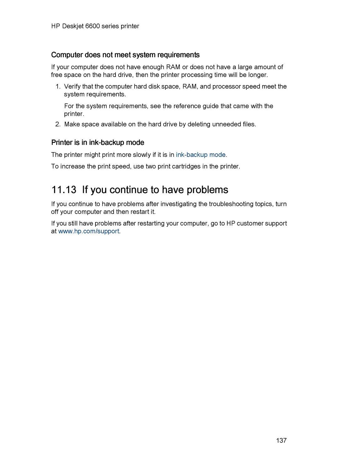 HP Networking 6600 manual If you continue to have problems, Computer does not meet system requirements 
