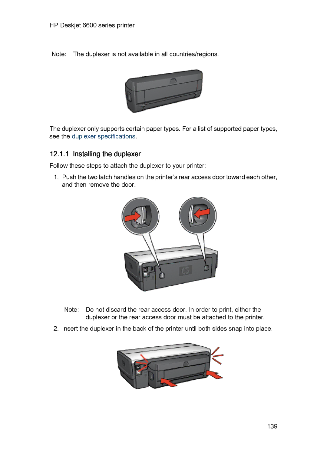 HP Networking 6600 manual Installing the duplexer 