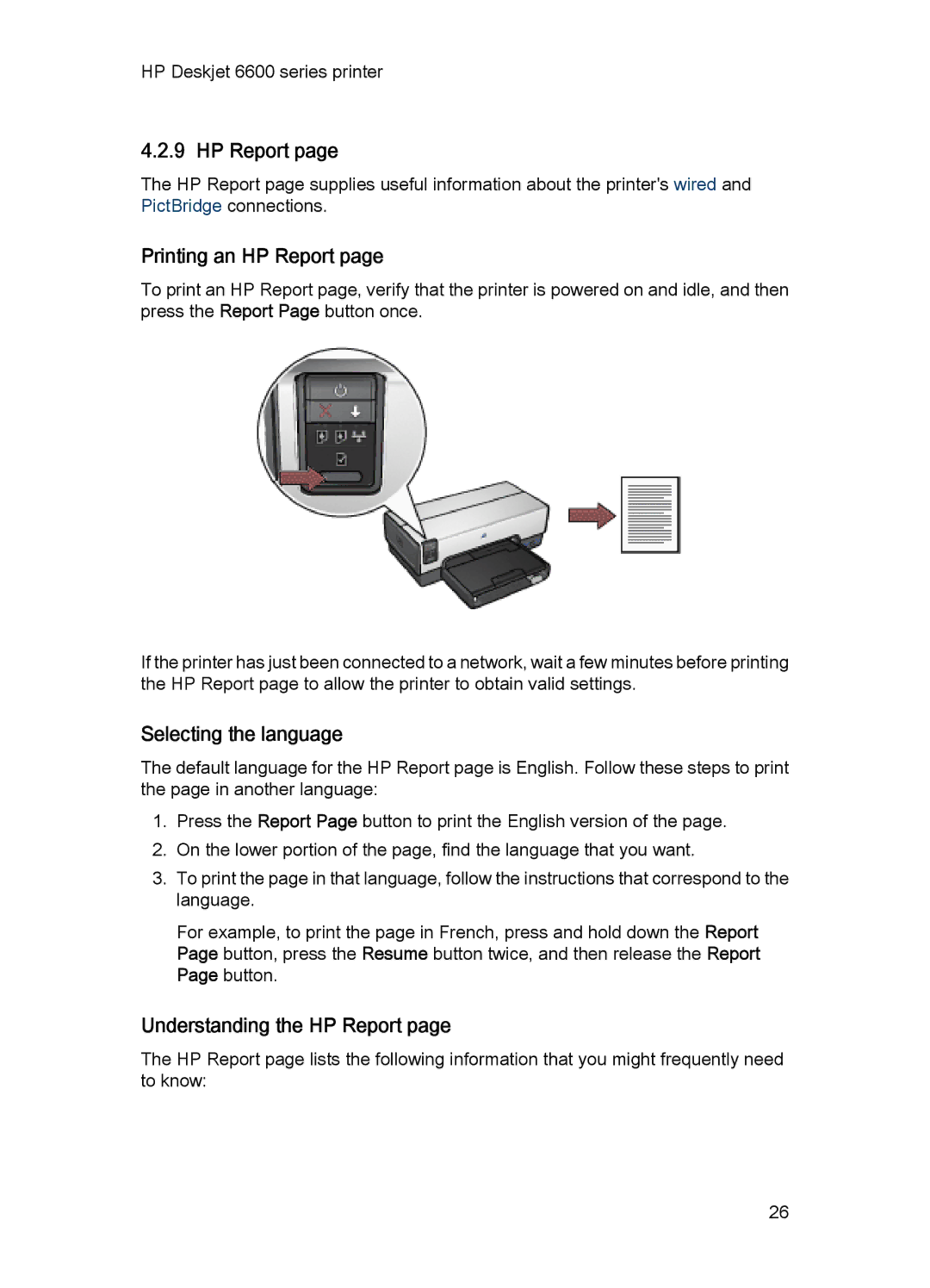 HP Networking 6600 manual Printing an HP Report, Selecting the language, Understanding the HP Report 