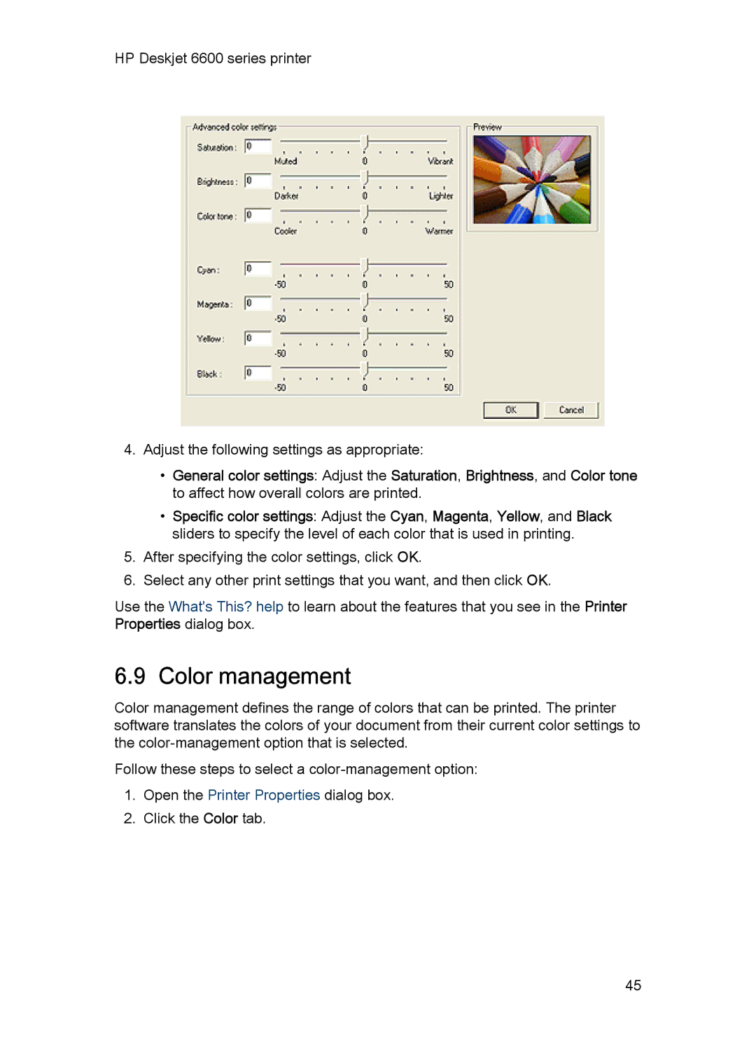 HP Networking 6600 manual Color management 