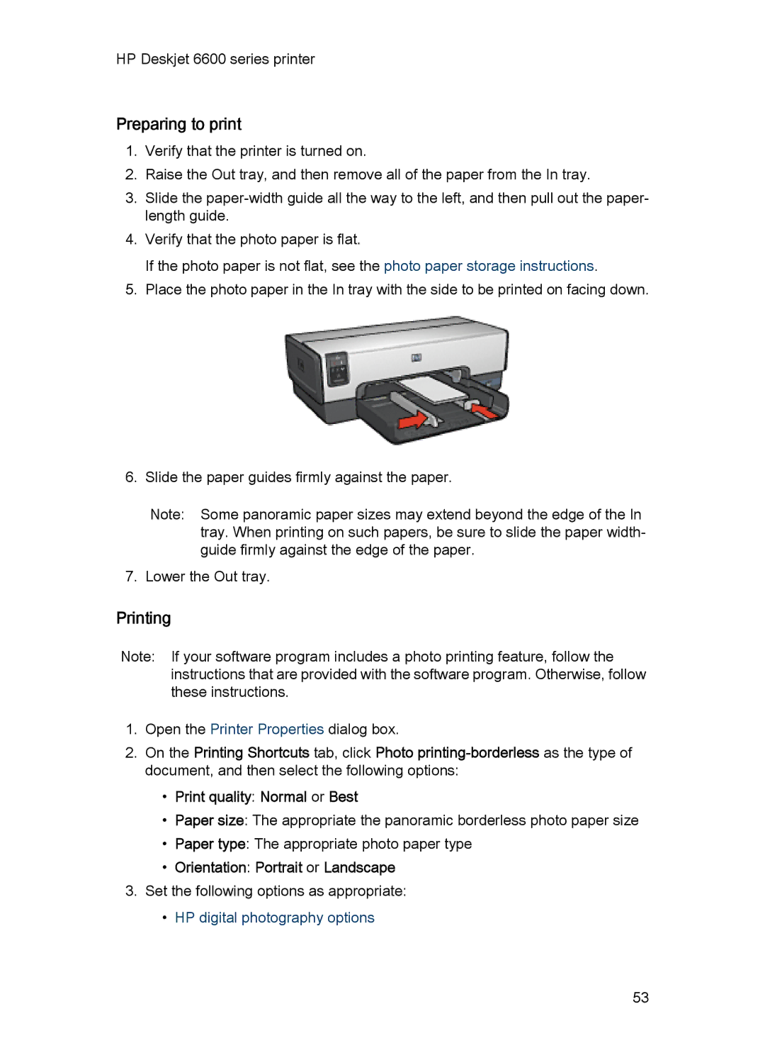 HP Networking 6600 manual HP digital photography options 