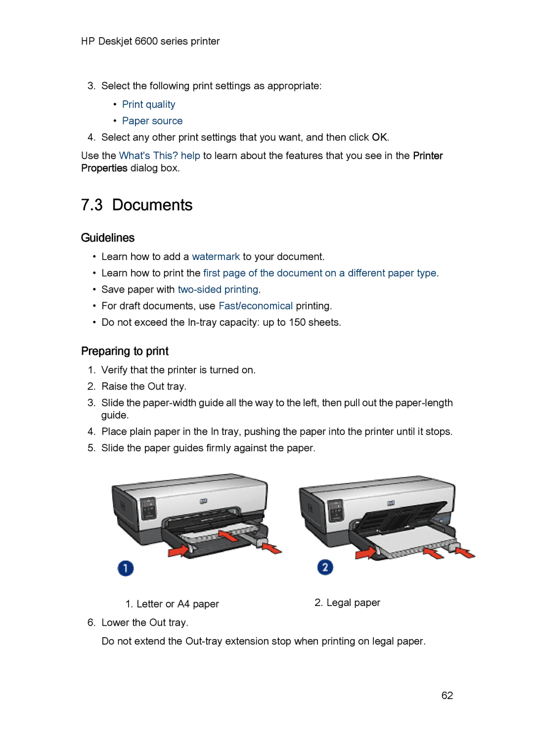 HP Networking 6600 manual Documents, Print quality Paper source 