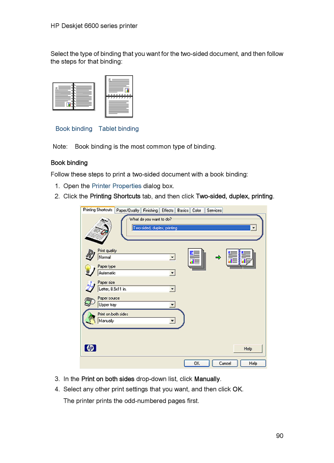 HP Networking 6600 manual Book binding Tablet binding 