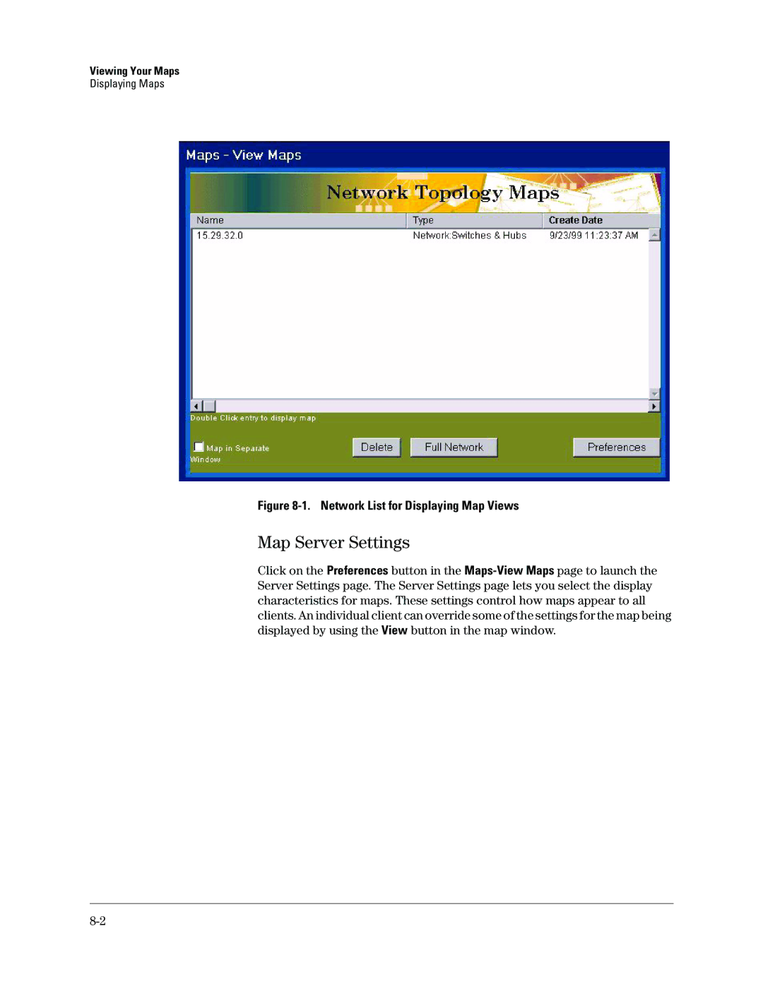 HP Networking TopTool Products manual Map Server Settings, Viewing Your Maps 