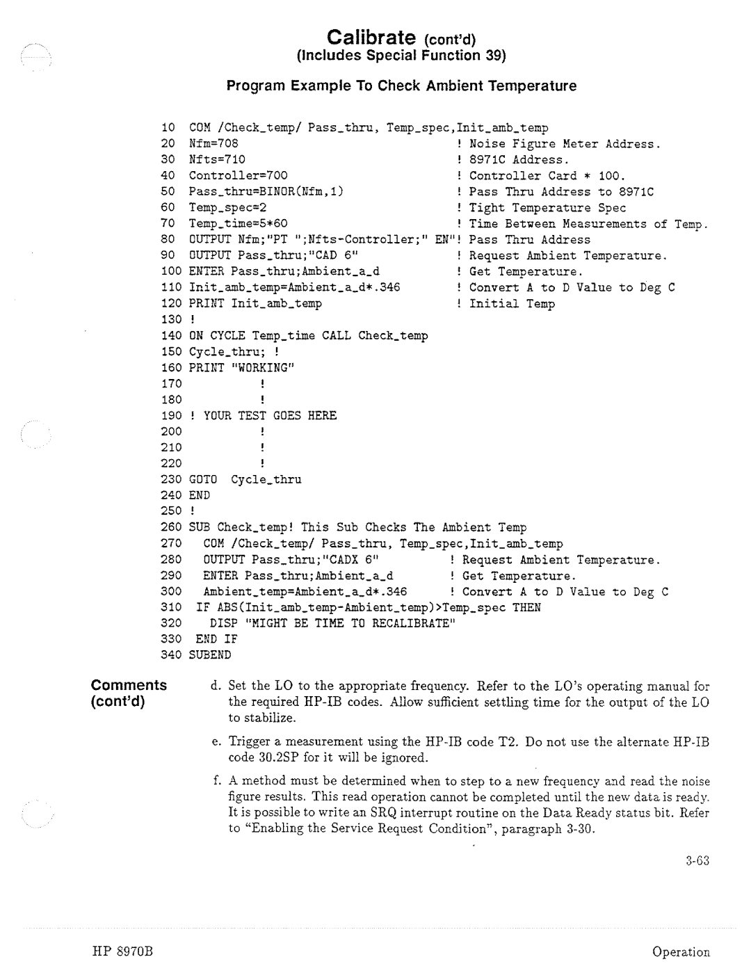 HP Noise Reduction Machine 8970b manual 