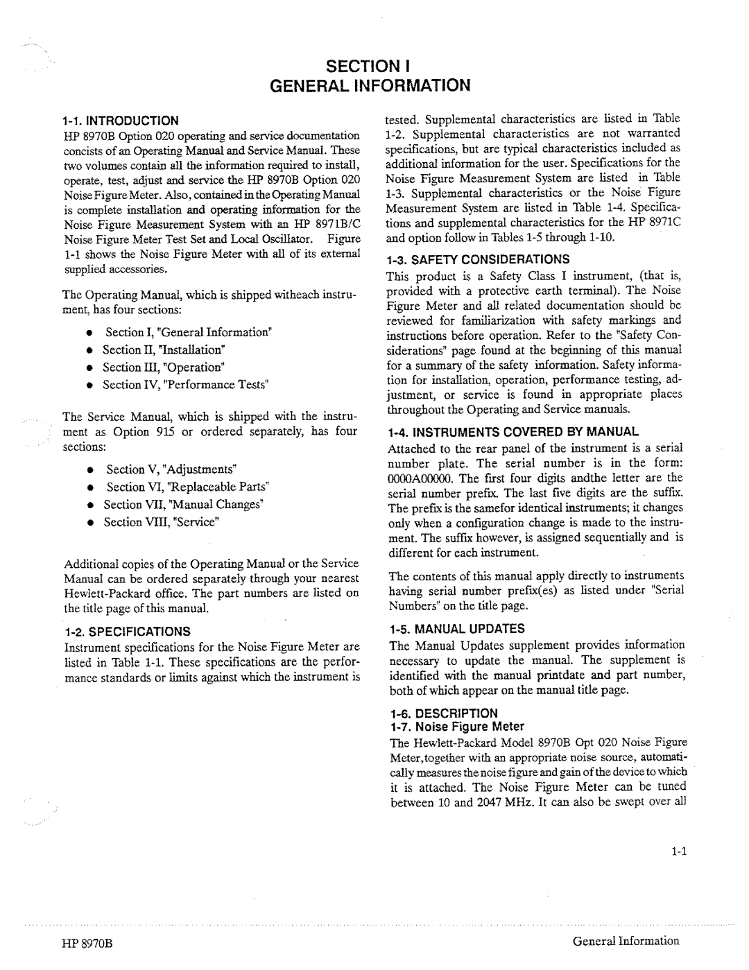 HP Noise Reduction Machine 8970b manual 