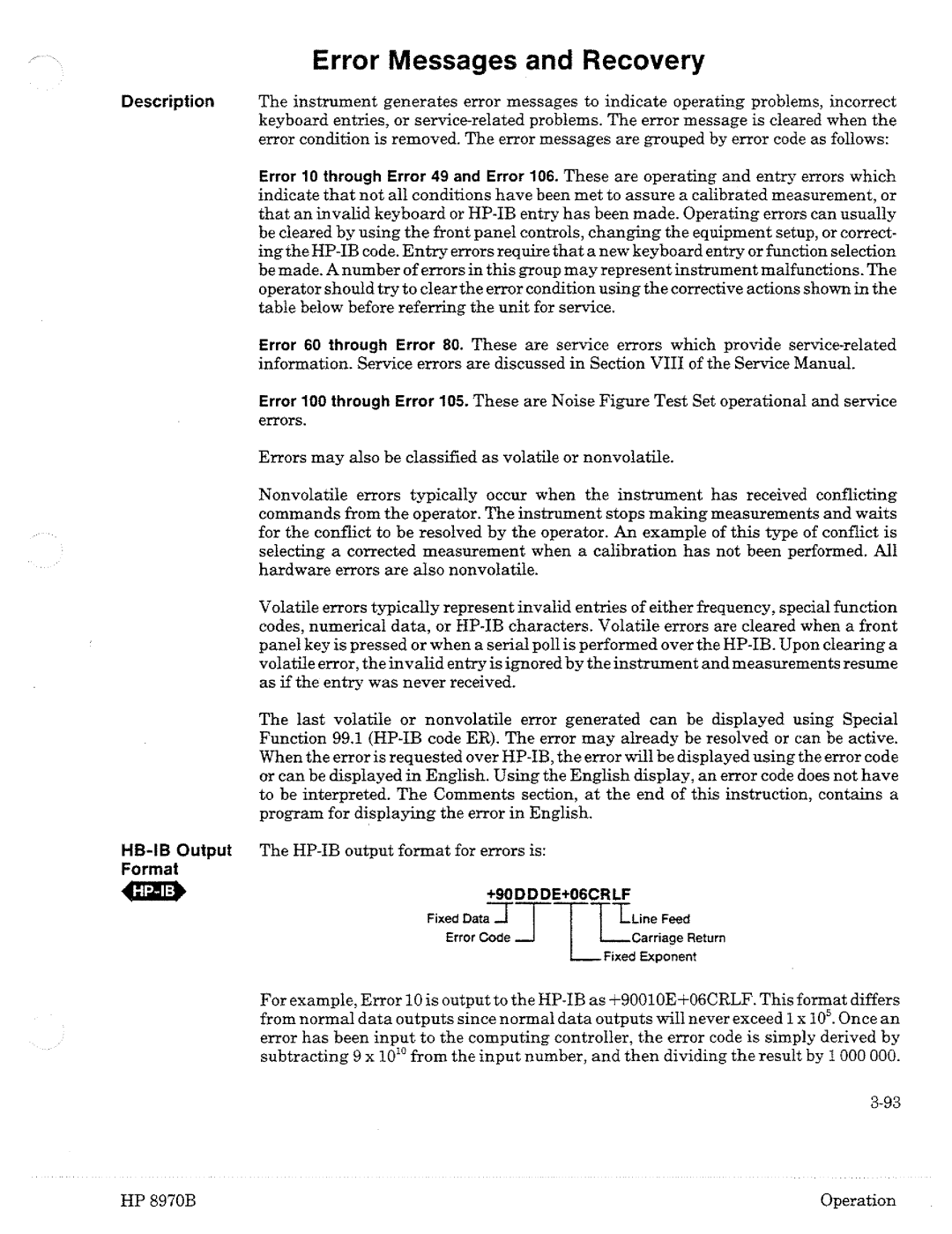 HP Noise Reduction Machine 8970b manual 