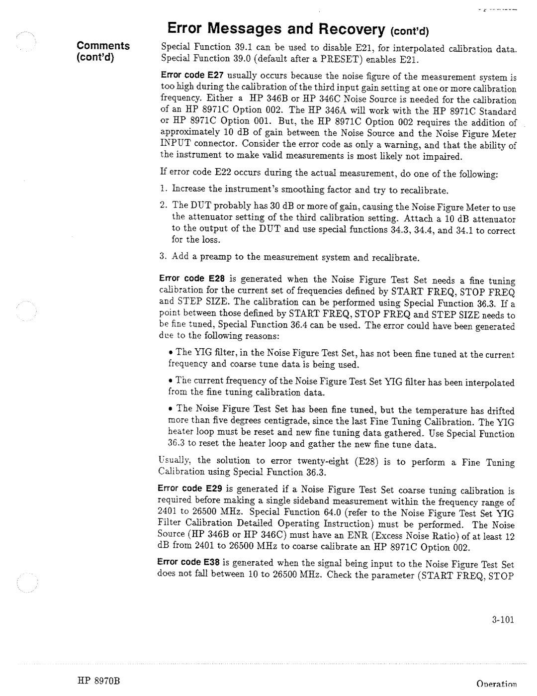 HP Noise Reduction Machine 8970b manual 