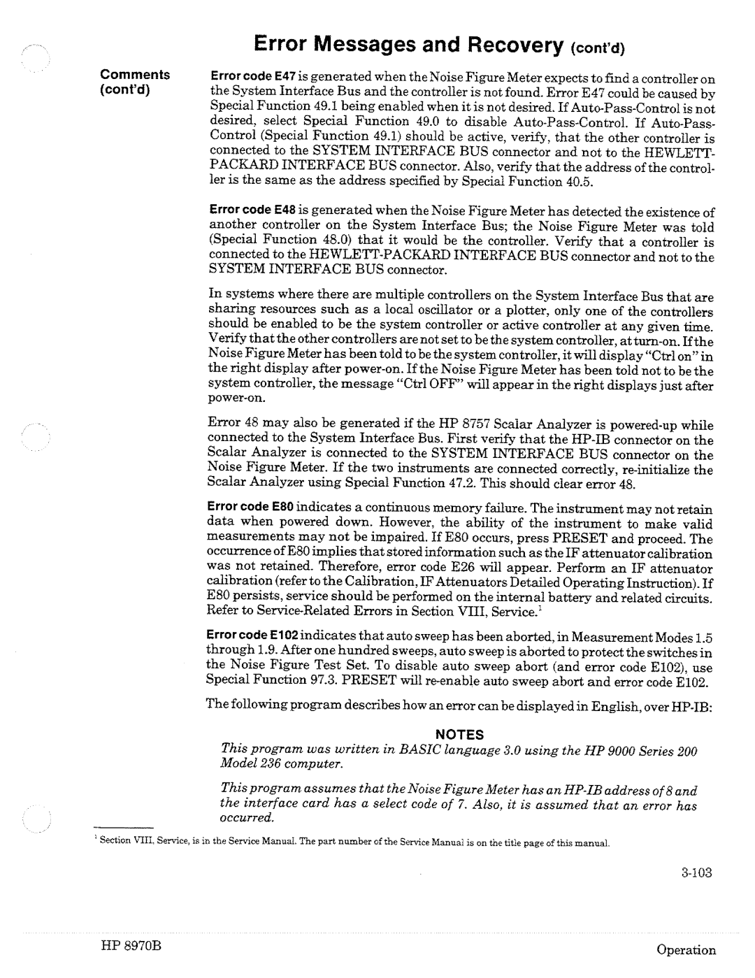 HP Noise Reduction Machine 8970b manual 