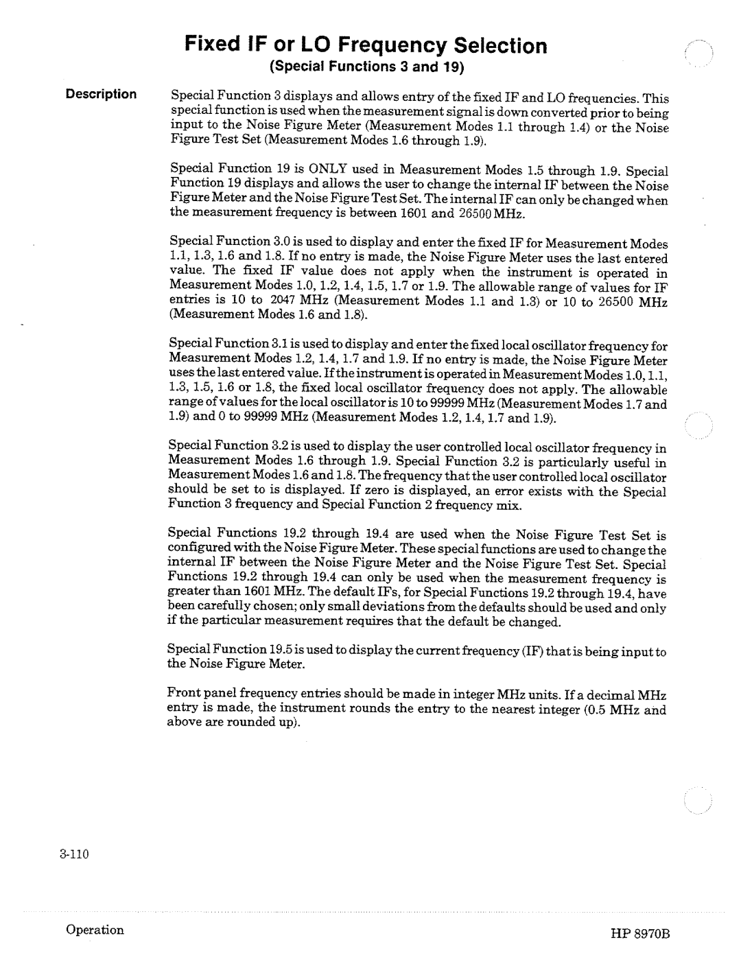 HP Noise Reduction Machine 8970b manual 