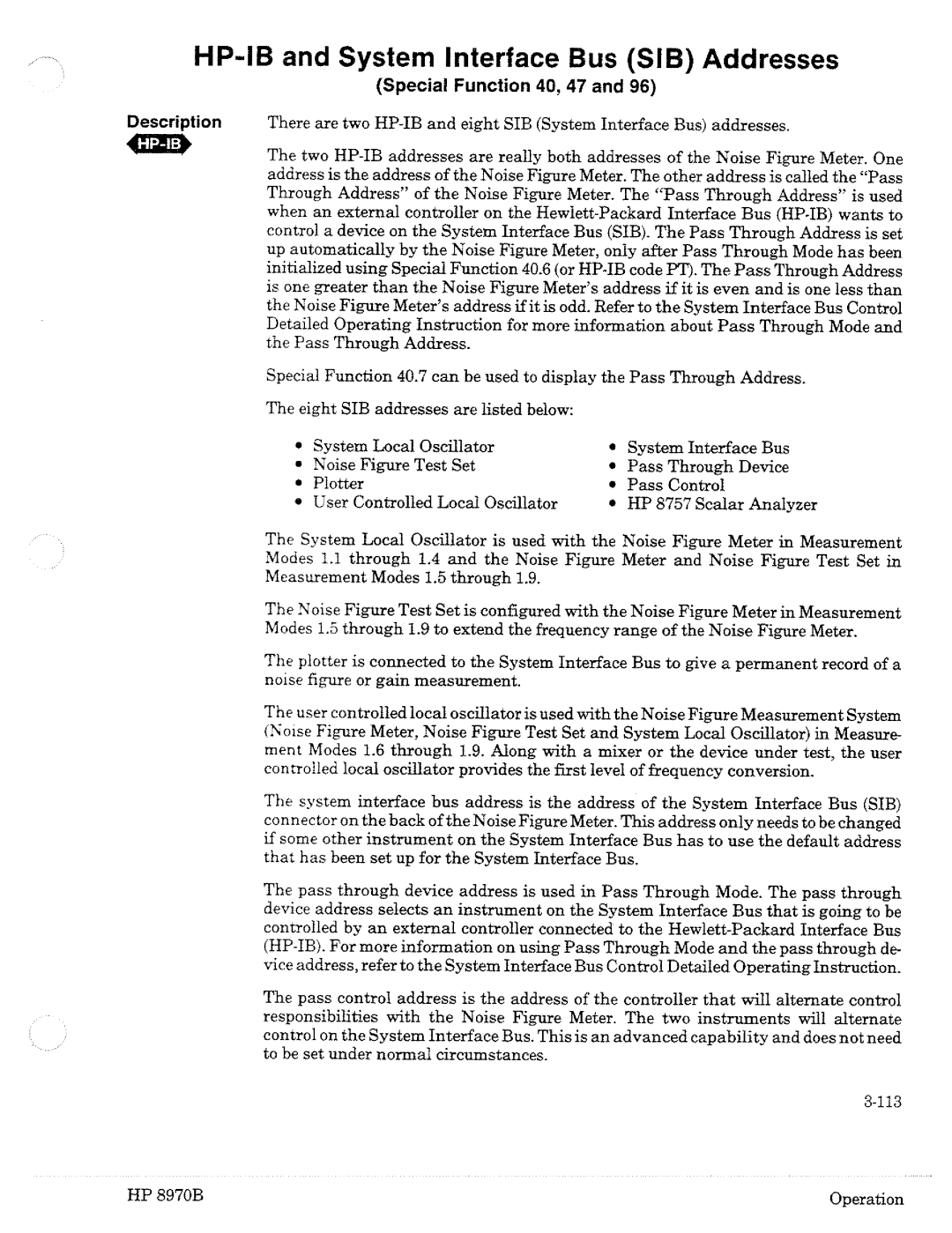 HP Noise Reduction Machine 8970b manual 