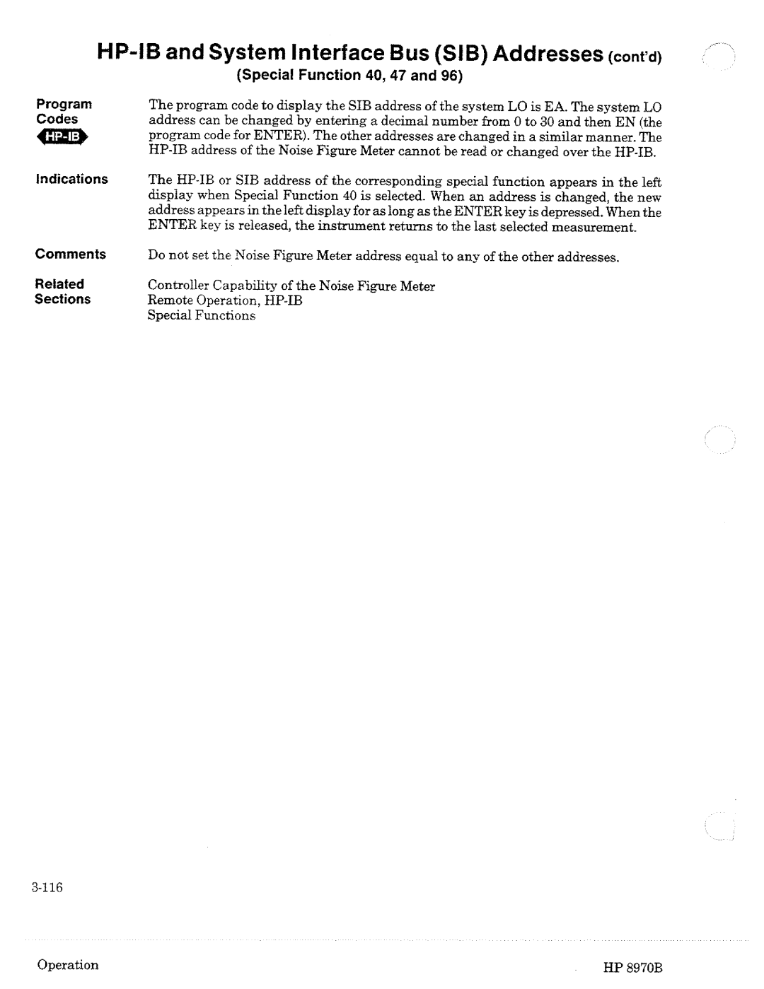 HP Noise Reduction Machine 8970b manual 