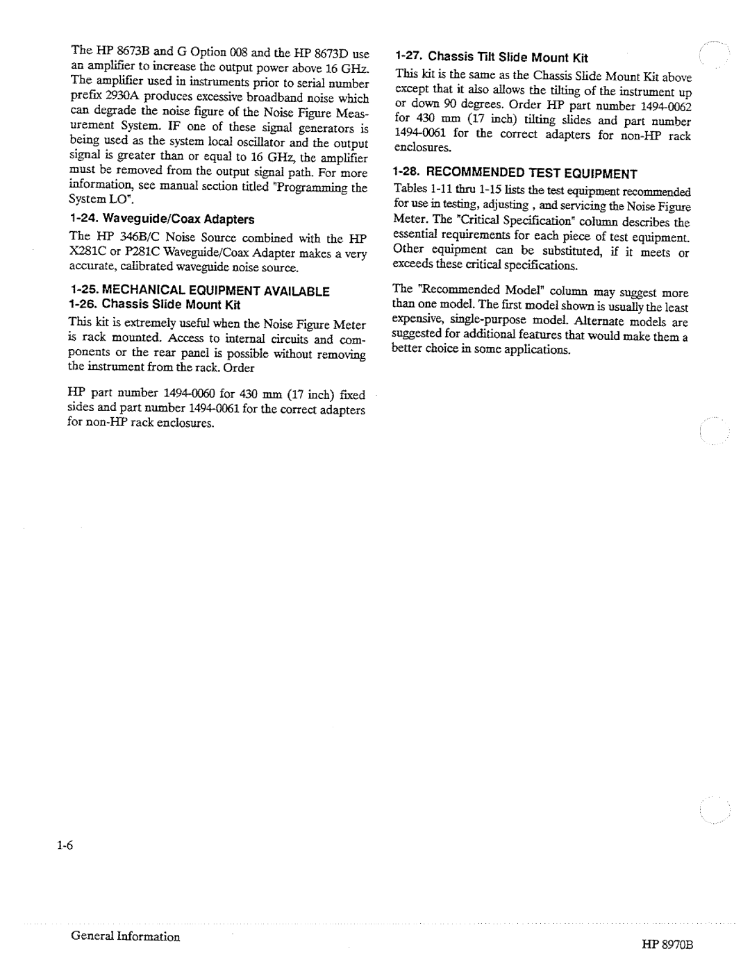 HP Noise Reduction Machine 8970b manual 