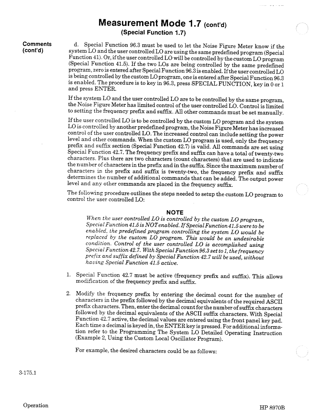 HP Noise Reduction Machine 8970b manual 