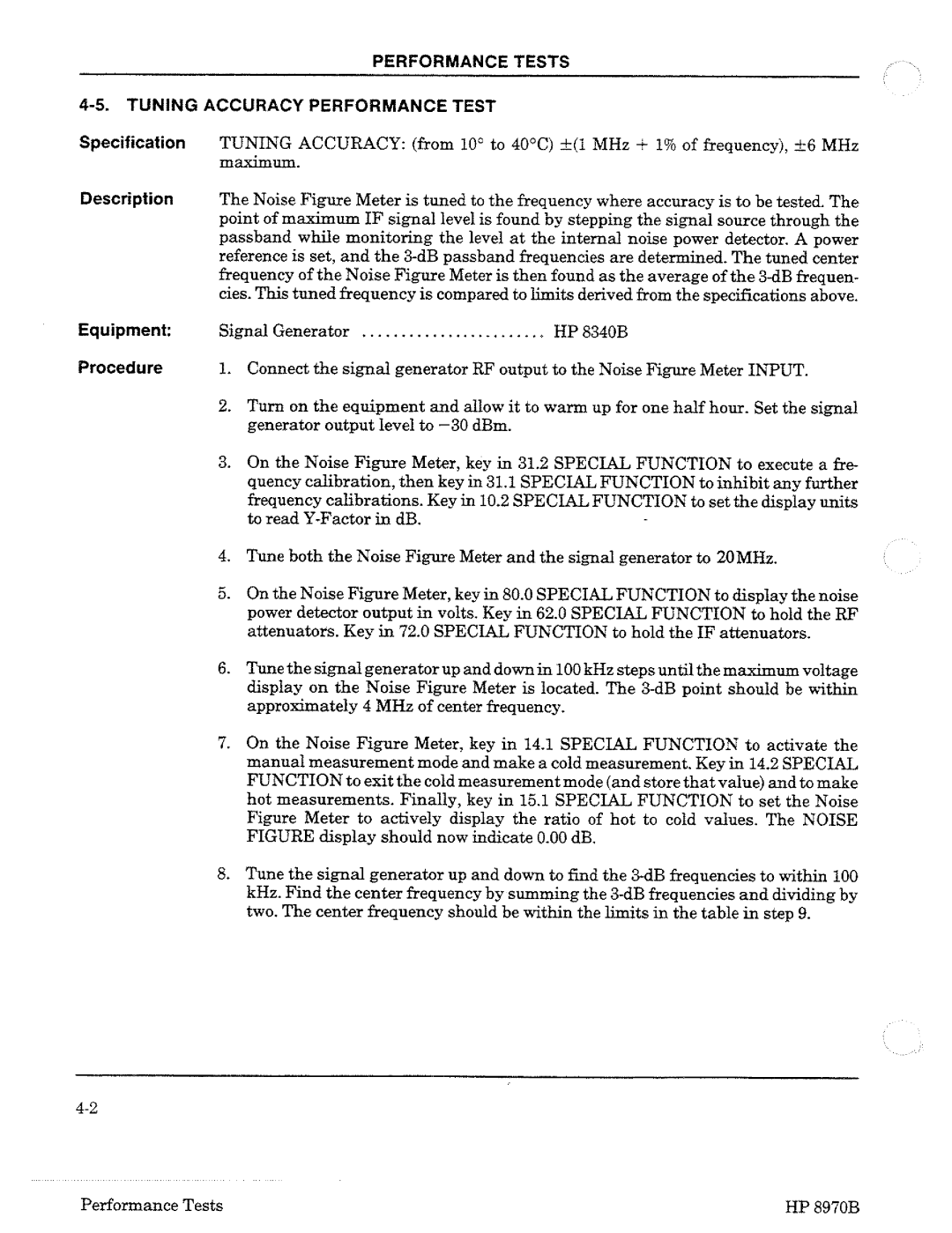 HP Noise Reduction Machine 8970b manual 