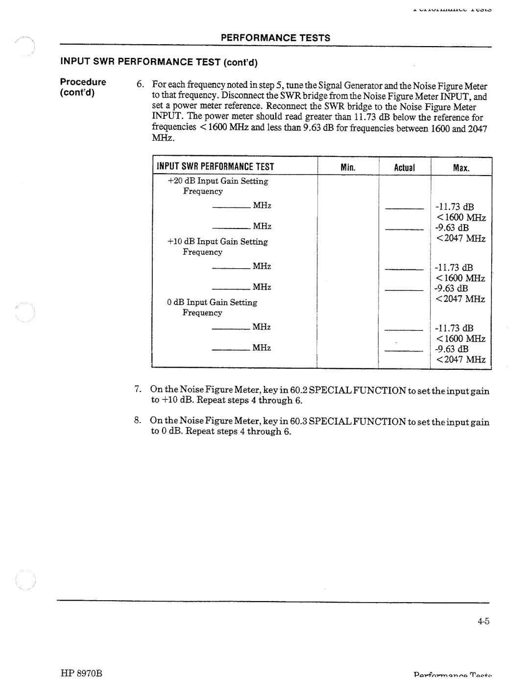 HP Noise Reduction Machine 8970b manual 