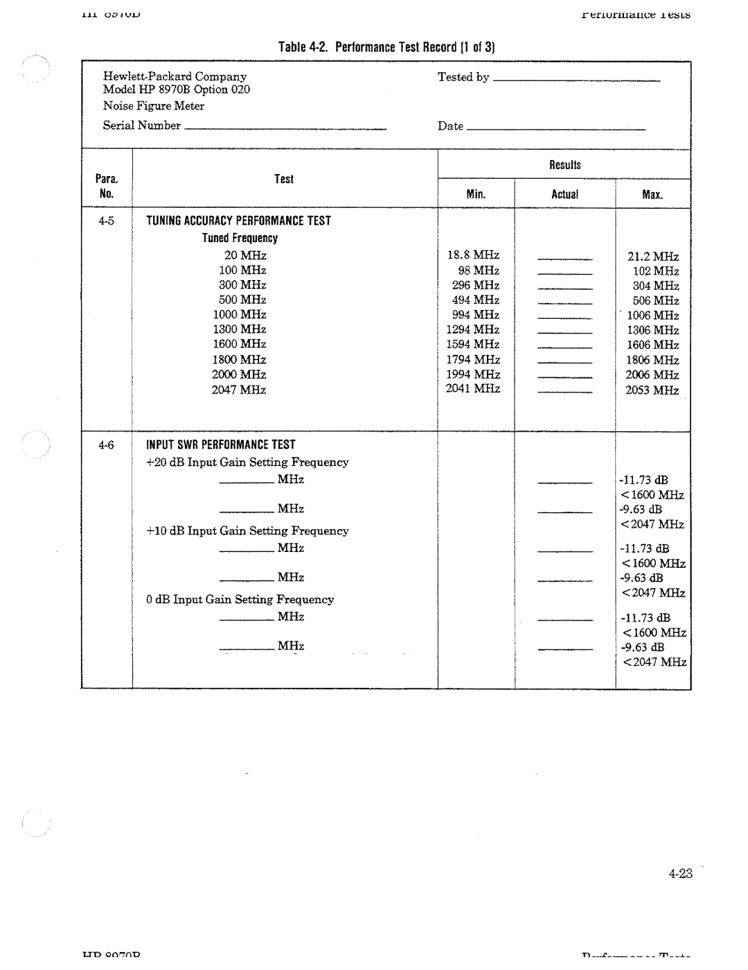HP Noise Reduction Machine 8970b manual 