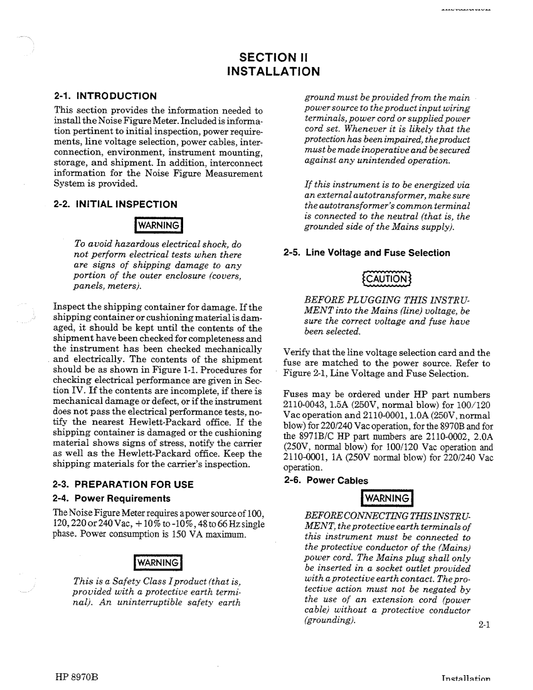 HP Noise Reduction Machine 8970b manual 
