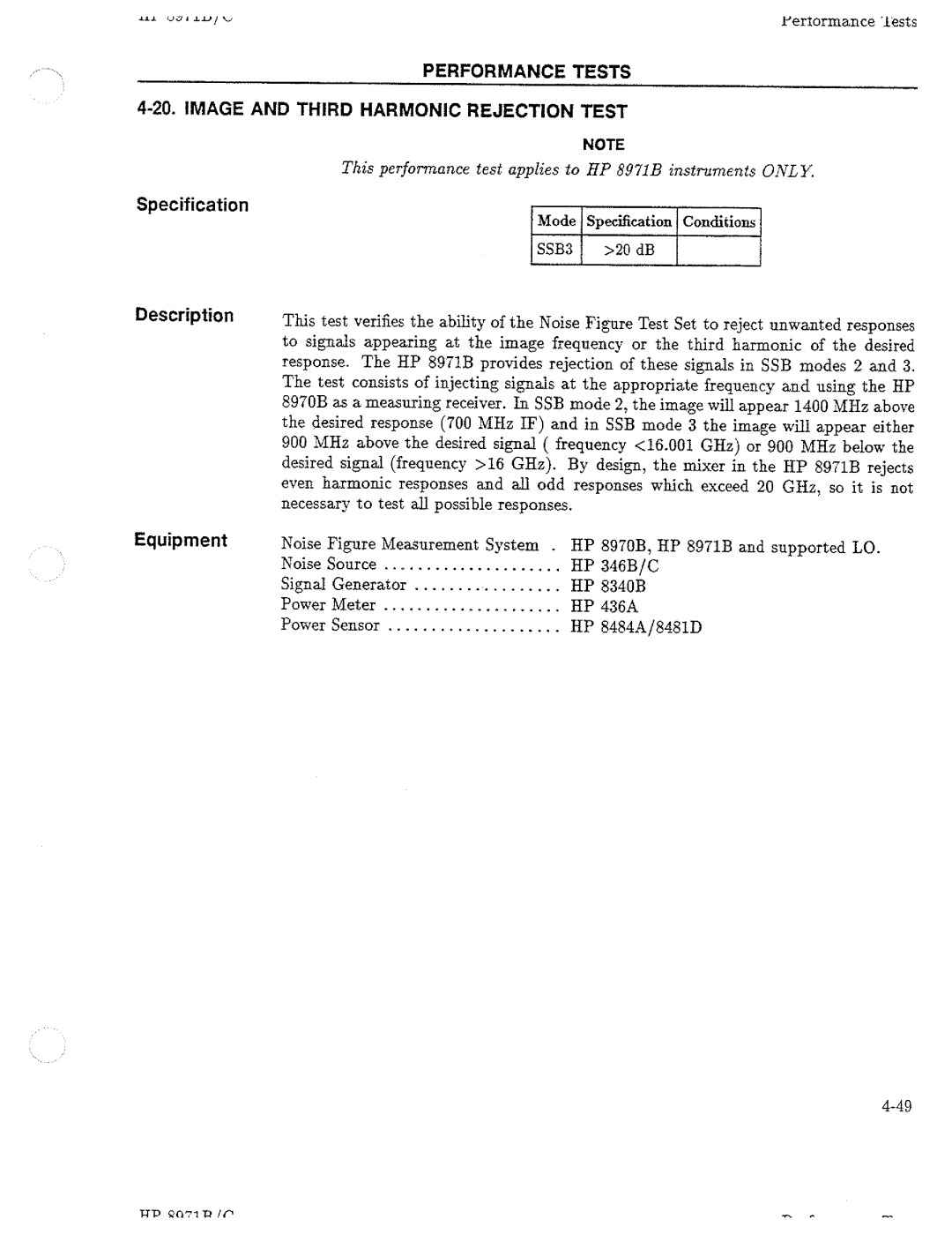 HP Noise Reduction Machine 8970b manual 