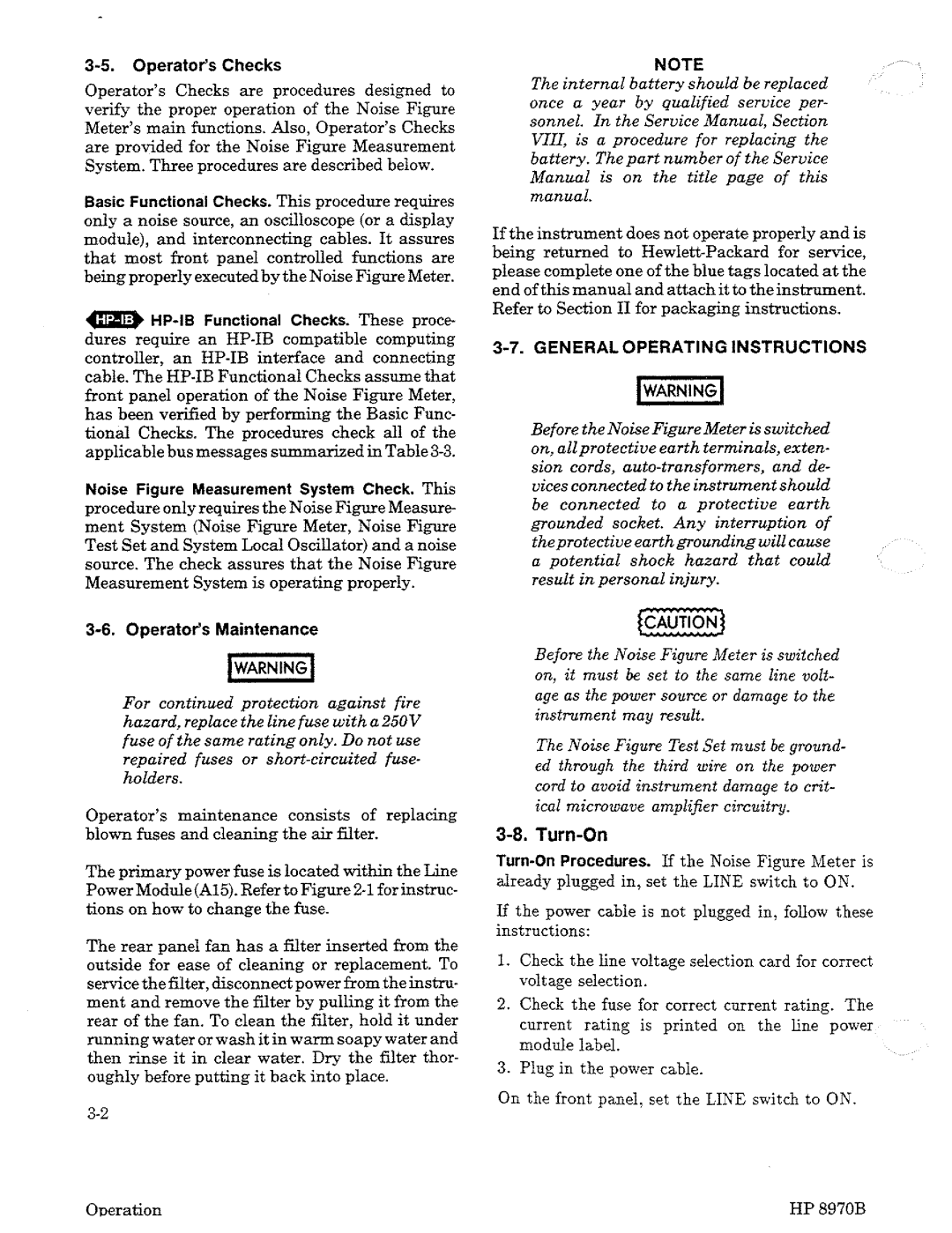 HP Noise Reduction Machine 8970b manual 